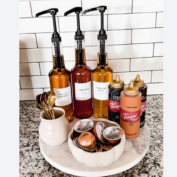 ❗Italian Style Glass Tall Coffee Syrup Dispenser Bottle with Black Pump❗ - Picture 5 of 5